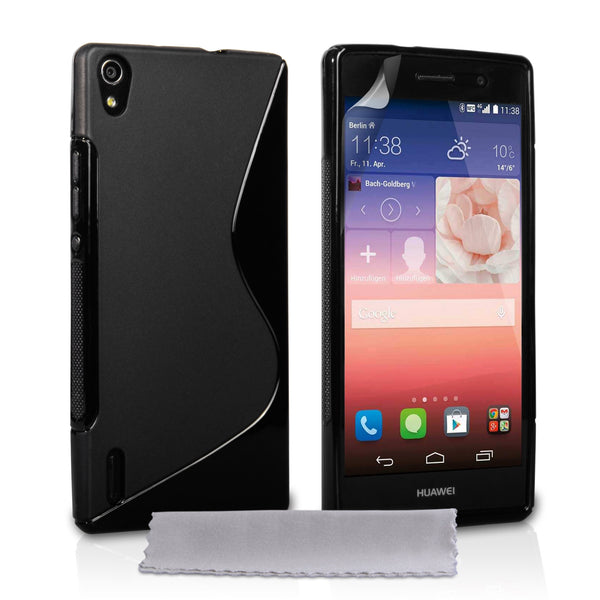 Caseflex Huawei Ascend P7 Silicone Gel S-Line Case - Black