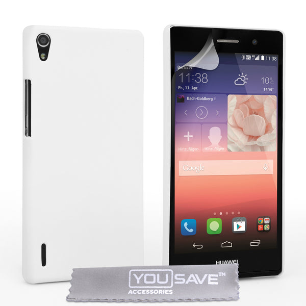 YouSave Accessories Huawei Ascend P7 Hard Hybrid Case - White