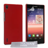 YouSave Accessories Huawei Ascend P7 Hard Hybrid Case - Red