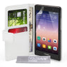 Yousave Accessories Huawei Ascend P7 Leather-Effect Wallet Case - White