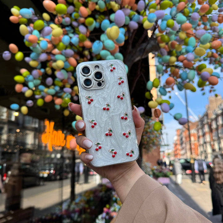 Cherry Luxe Pearl iPhone 16 Pro Case