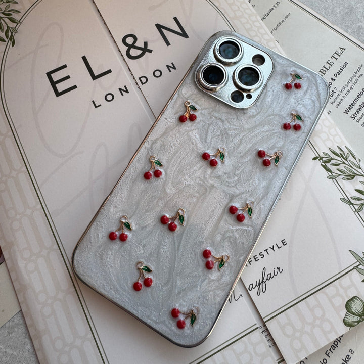 Cherry Luxe Pearl iPhone 16 Pro Case