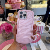 Blush Pink Wavy iPhone 17 Case Glossy & Shockproof