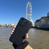 Black Lychee Vegan Leather iPhone 17 Pro Max Case