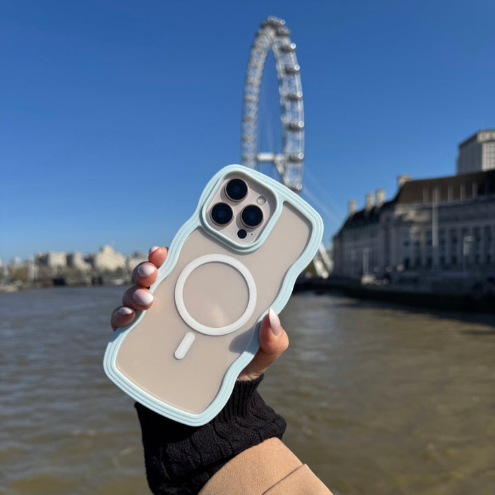 Green & Clear Wavy Edge MagSafe iPhone 16 Plus Case