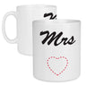 Mrs Love Heart Pattern, Mr & Mrs Couple Mug