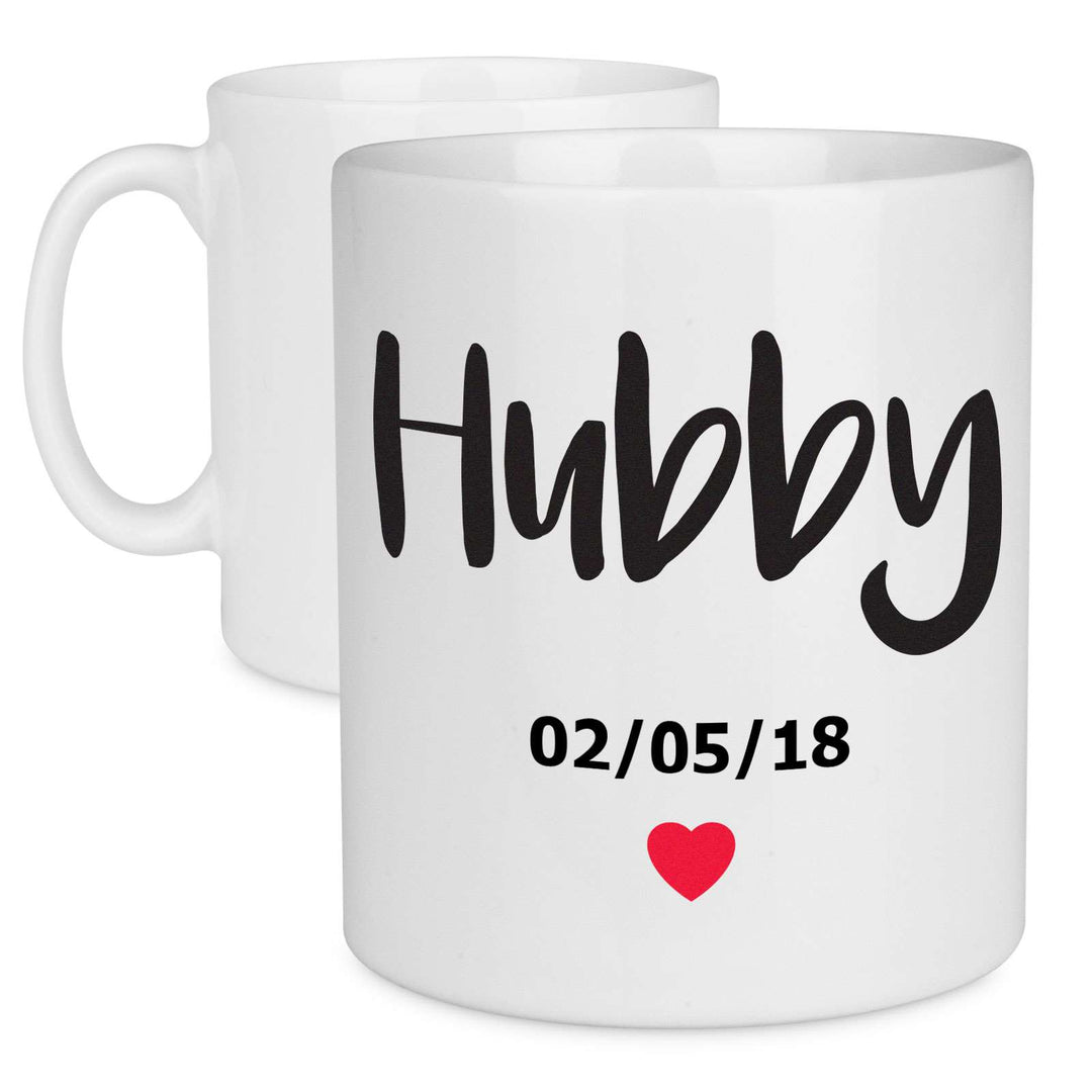 Hubby Large His & Hers Love Heart Design Mug - Mobile Madhouse