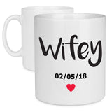 Wifey Large His & Hers Love Heart Design Mug - Mobile Madhouse