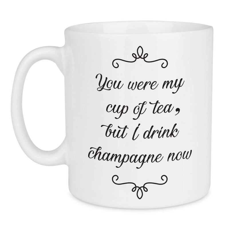 Drink Champagne Quote Ceramic Large Mug - Mobile Madhouse