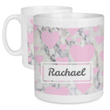 Pink Heart Marble Pattern Personalised Mug - Mobile Madhouse