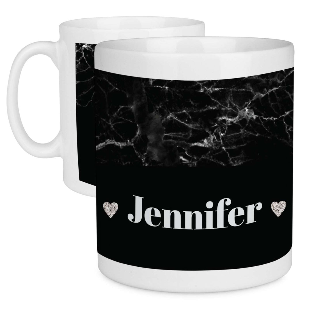 Black Marble Personalised Name Mug - Mobile Madhouse