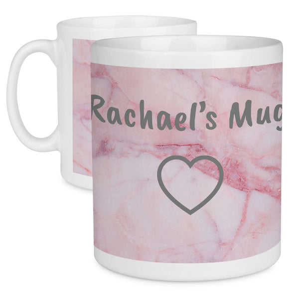 Personalised Name Pink Marble Effect Large Mug - Mobile Madhouse