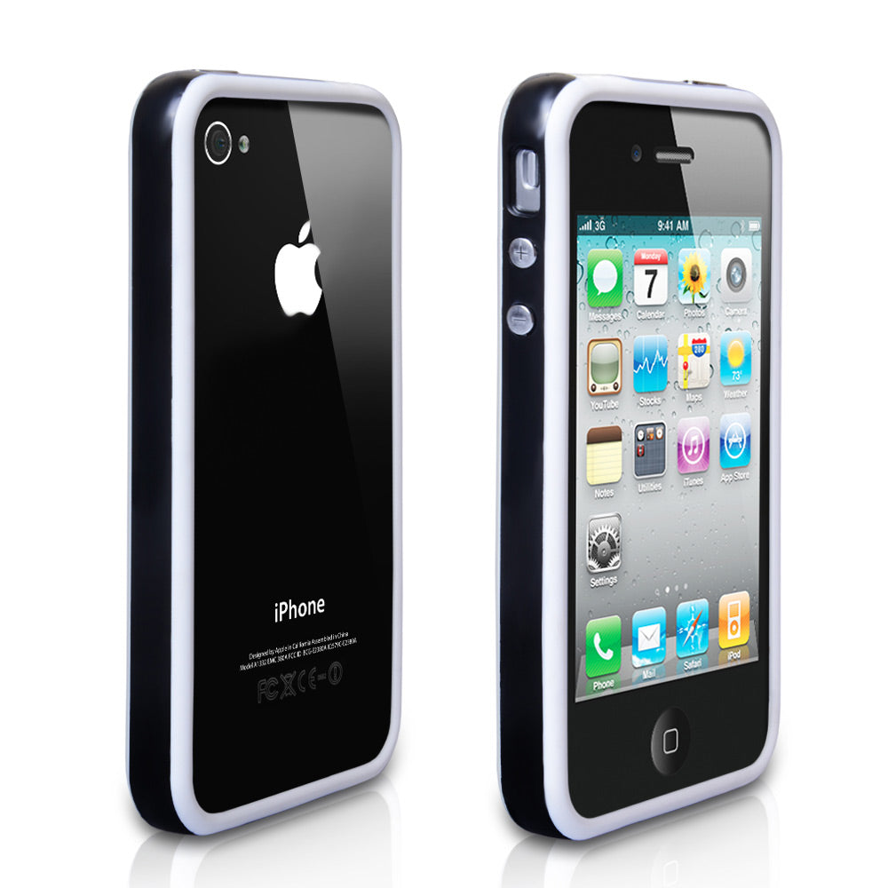 YouSave Accessories iPhone 4 / 4S Bumper Case - Black-White