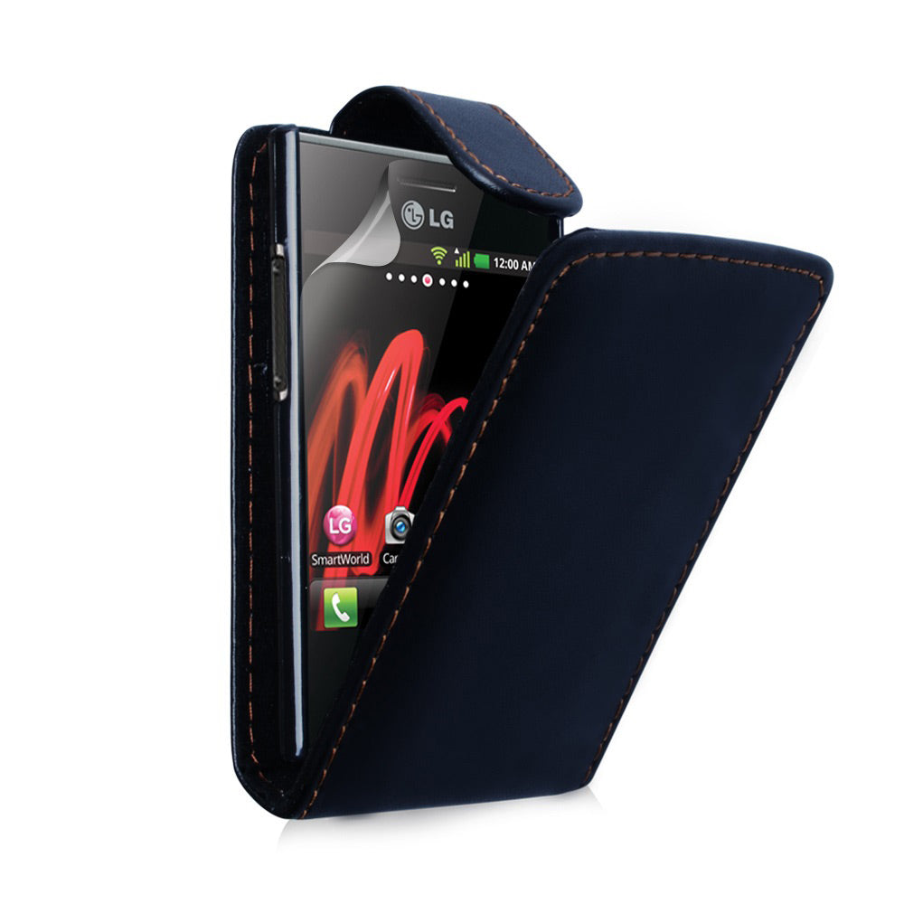 YouSave Accessories LG Optimus L3 Black Leather Effect Flip Case