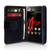 YouSave Accessories LG Optimus L3 Black Leather Effect Wallet Case 