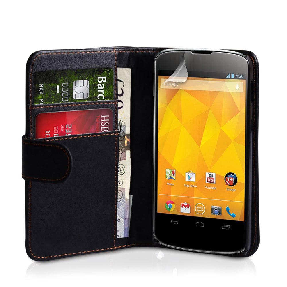 YouSave Accessories Nexus 4 Black Leather Effect Wallet Case