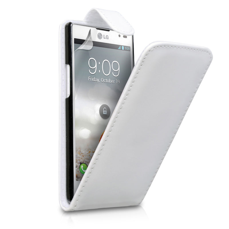 YouSave Accessories LG Optimus L9 White Leather Effect Flip Case