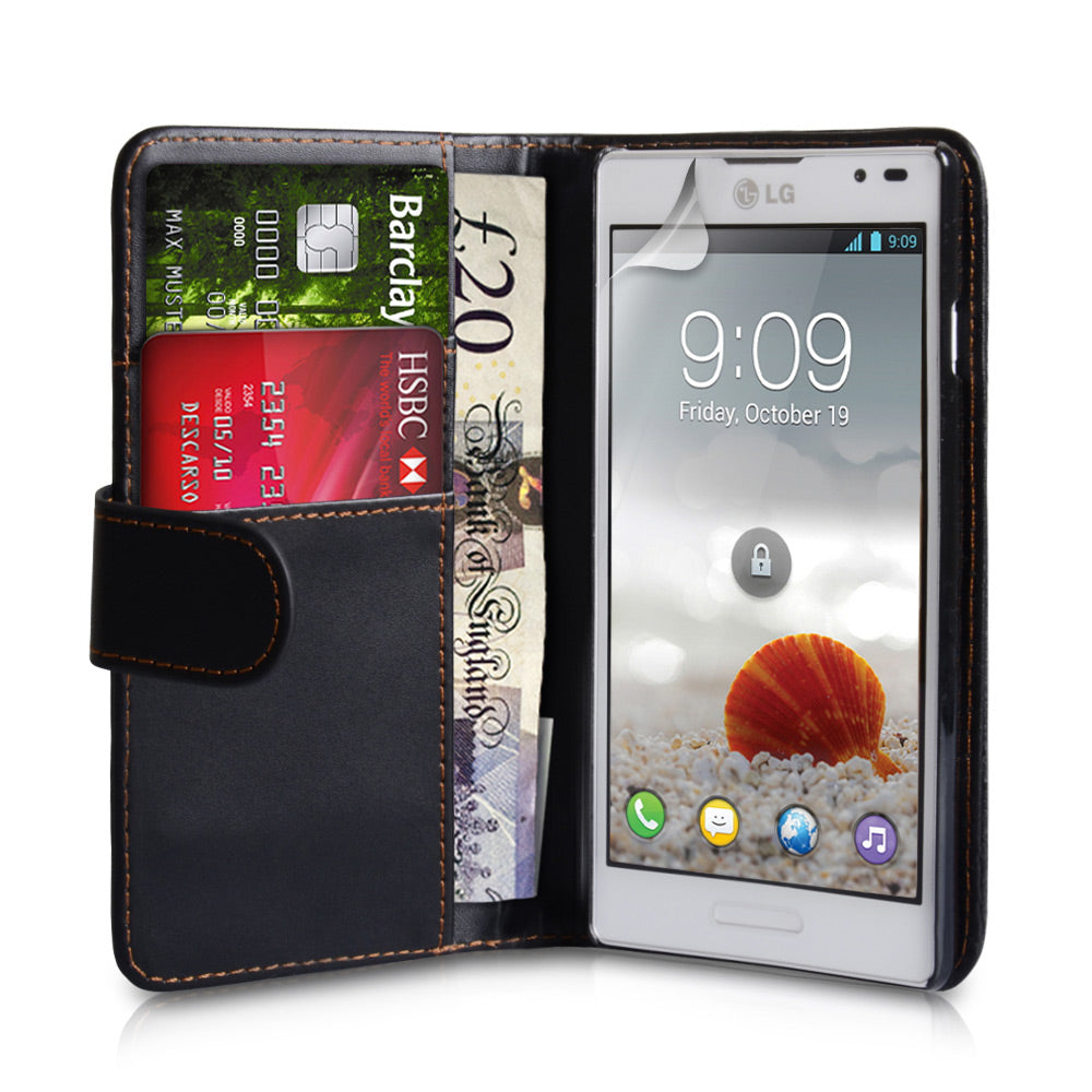 YouSave Accessories LG Optimus L9 Black Leather Effect Wallet Case