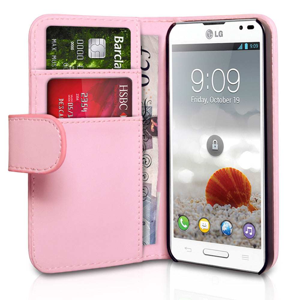 YouSave Accessories LG Optimus L9 Baby Pink Leather Effect Wallet Case