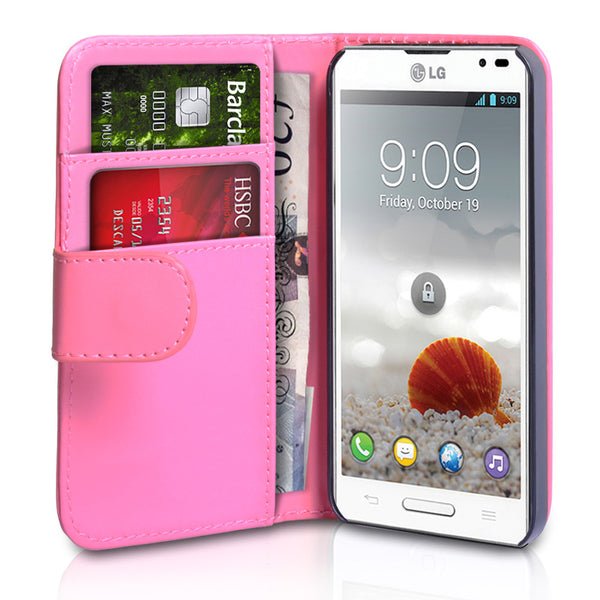 YouSave Accessories LG Optimus L9 Hot Pink Leather Effect Wallet Case