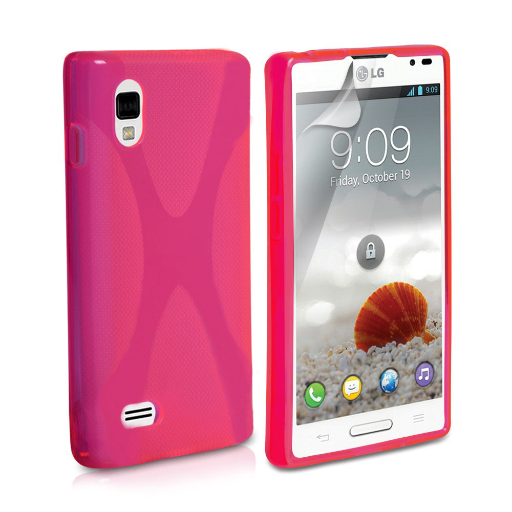 YouSave Accessories LG Optimus L9 Hot Pink X-Line Gel Case
