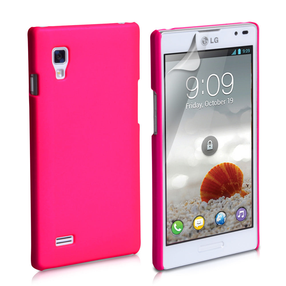 YouSave Accessories LG Optimus L9 Hot Pink Hard Hybrid Case