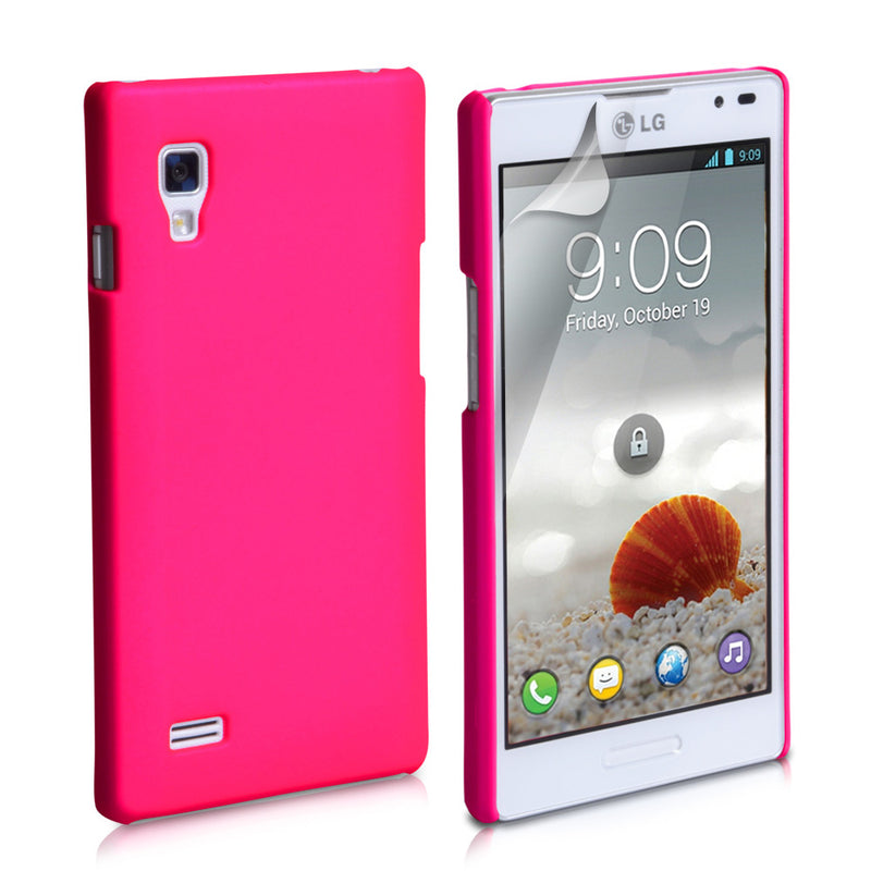 YouSave Accessories LG Optimus L9 Hot Pink Hard Hybrid Case