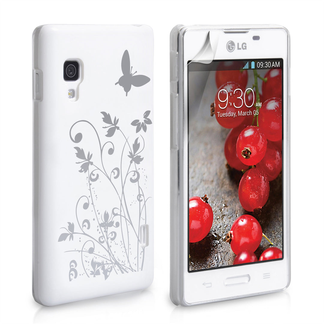 YouSave Accessories LG Optimus L5 II White Butterfly Hard Case