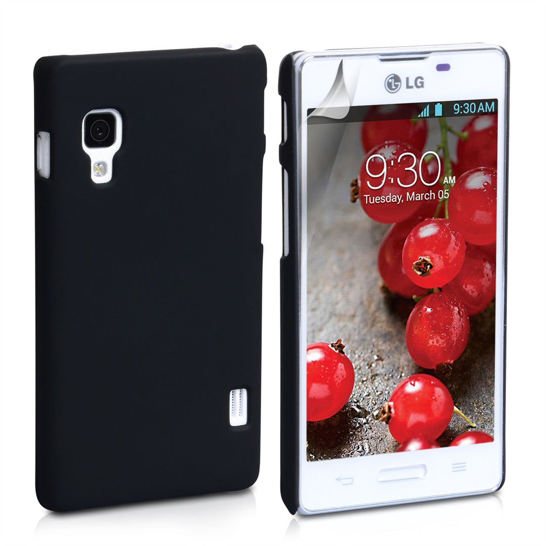YouSave Accessories LG Optimus L5 II Black Hard Hybrid Case 