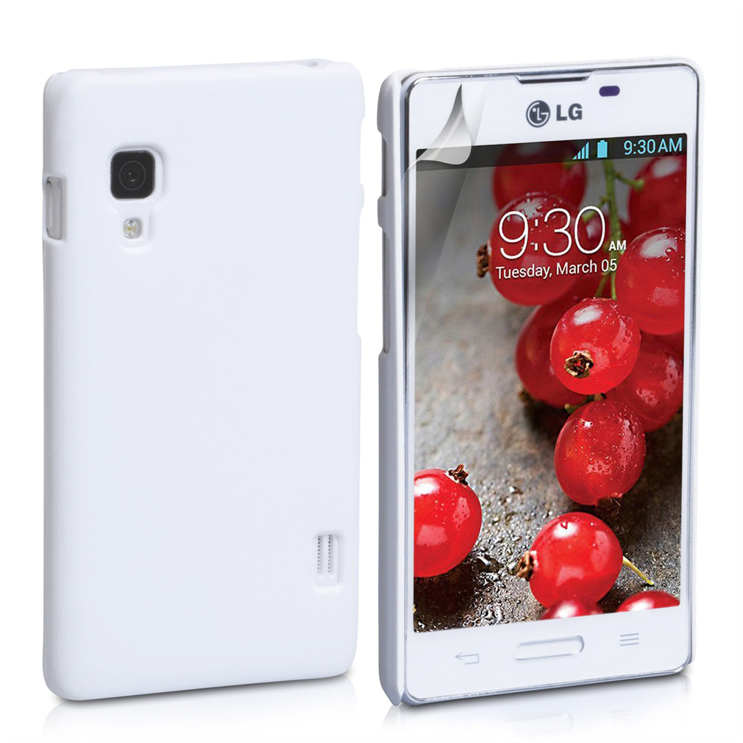 YouSave Accessories LG Optimus L5 II White Hard Hybrid Case 