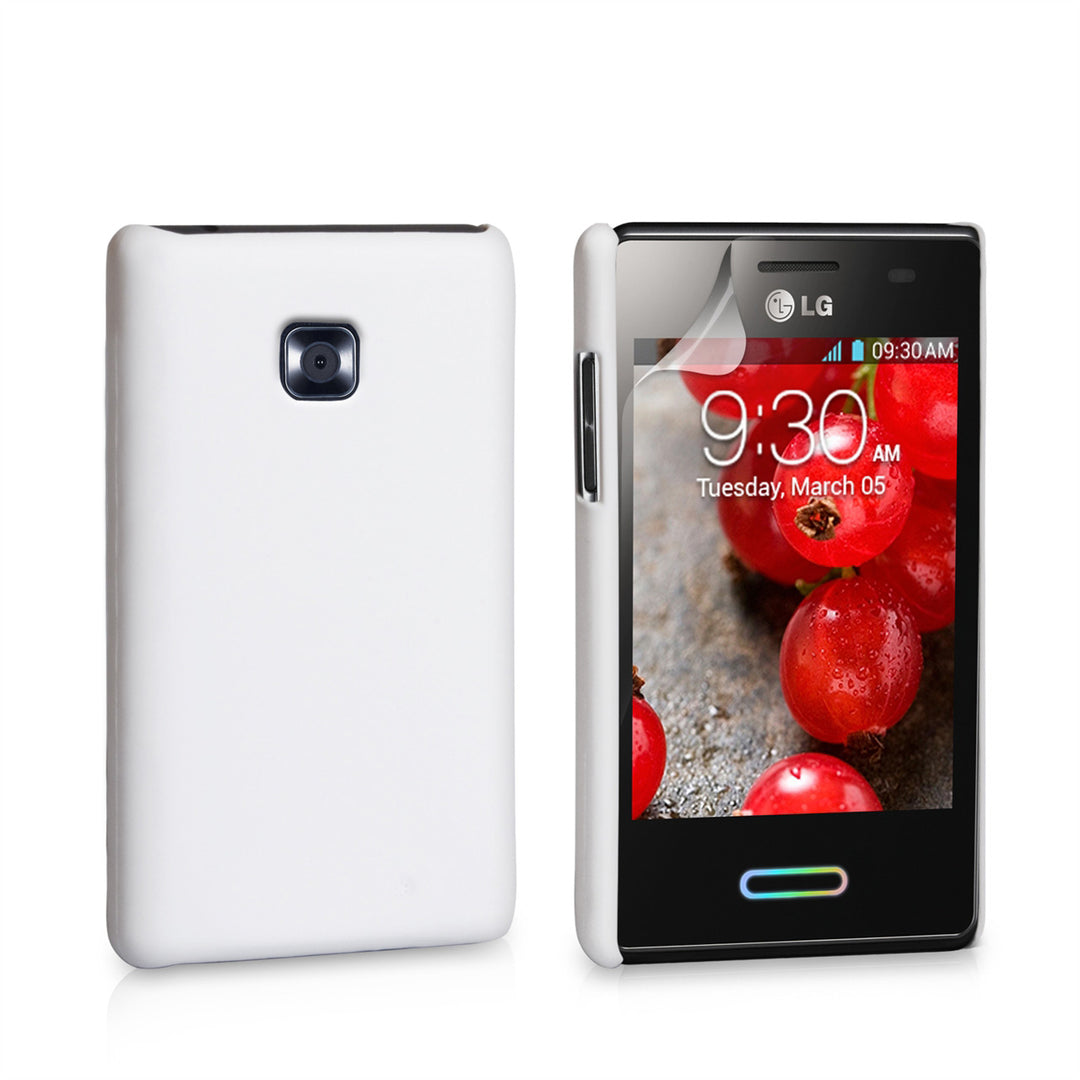 YouSave Accessories LG Optimus L3 II White Hard Hybrid Case 