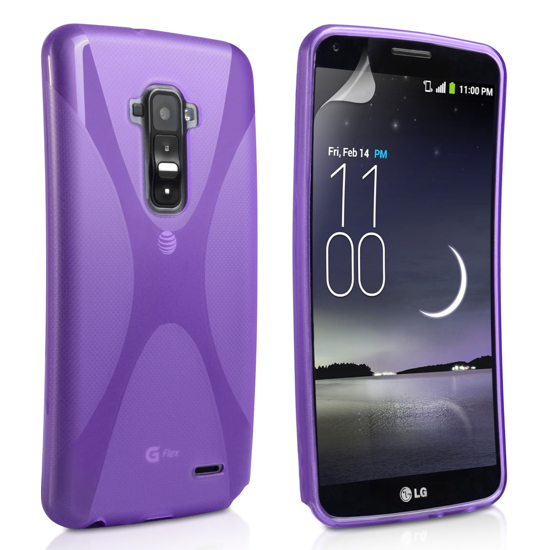 YouSave Accessories LG G Flex Silicone Gel X-Line Case - Purple