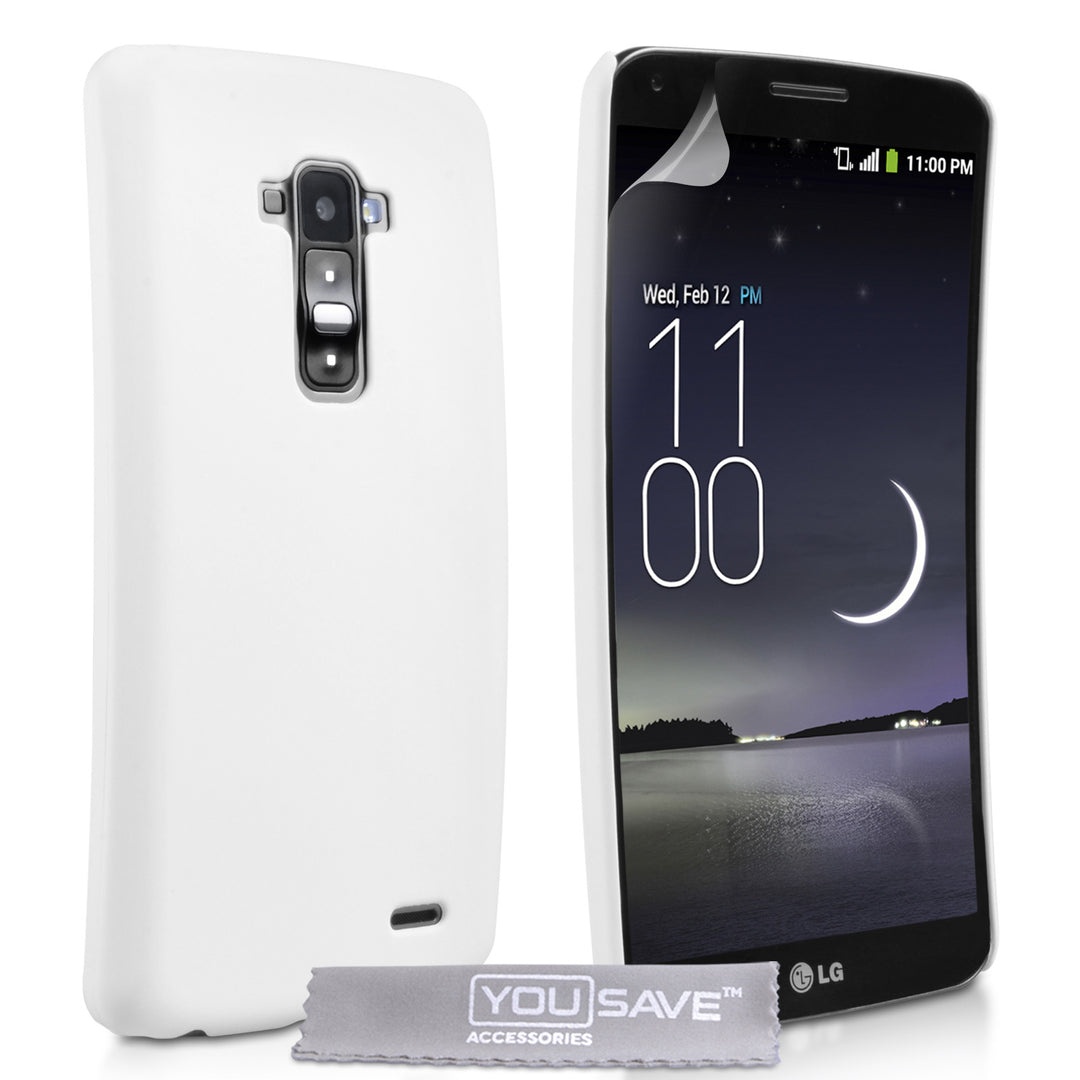 YouSave Accessories LG G Flex Hard Hybrid Case - White