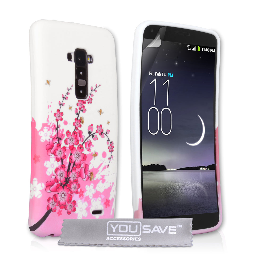 YouSave Accessories LG G Flex Floral Bee Silicone Gel Case
