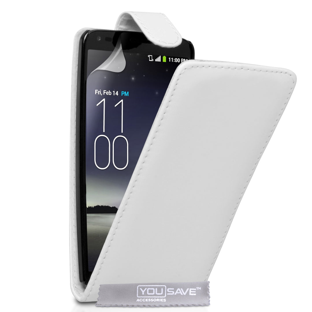 YouSave Accessories LG G Flex Leather-Effect Flip Case - White