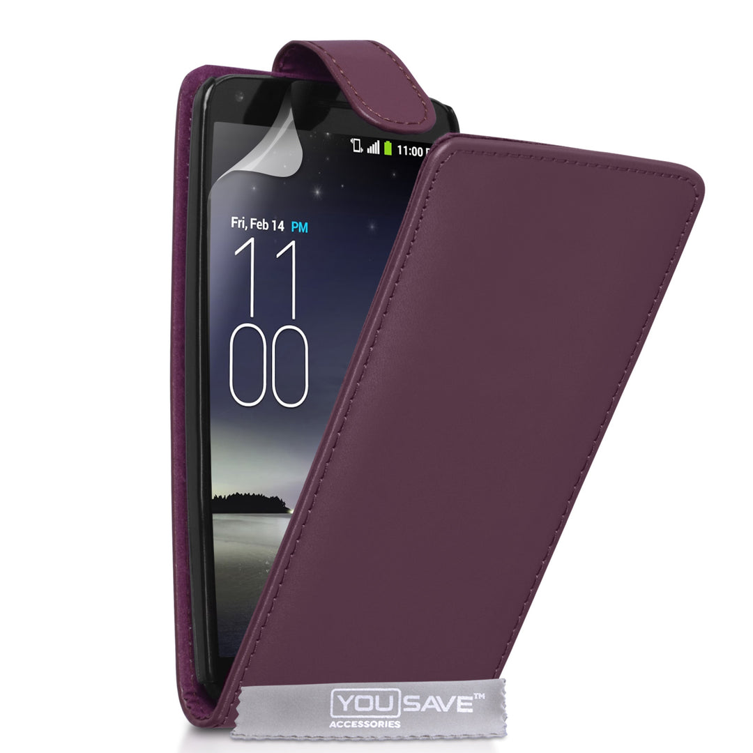 YouSave Accessories LG G Flex Leather-Effect Flip Case - Purple
