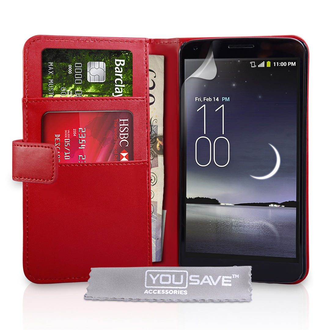 YouSave Accessories LG G Flex Leather-Effect Wallet Case - Red