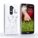 YouSave LG G2 Mini Floral Butterfly Hard Case - White-Silver