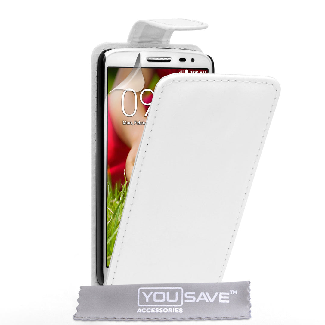 YouSave Accessories LG G2 Mini Leather-Effect Flip Case - White