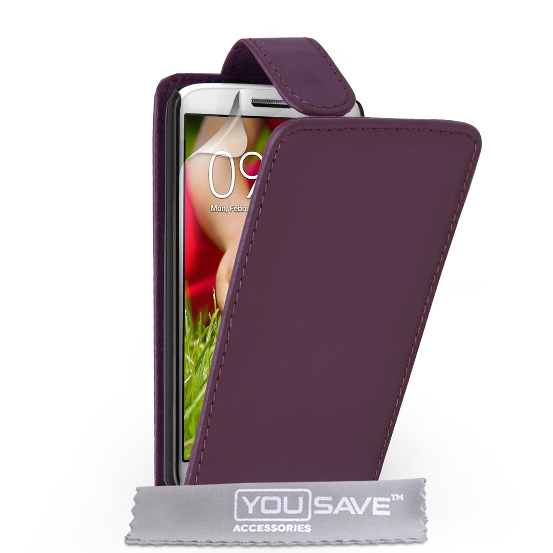 YouSave Accessories LG G2 Mini Leather-Effect Flip Case - Purple
