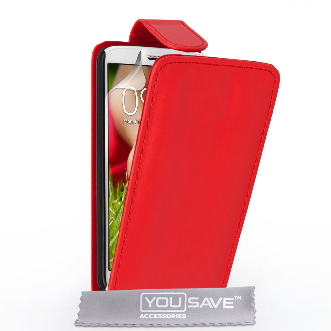 YouSave Accessories LG G2 Mini Leather-Effect Flip Case - Red