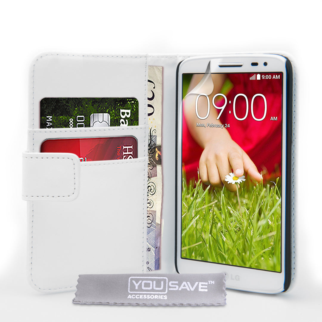 YouSave Accessories LG G2 Mini Leather-Effect Wallet Case - White