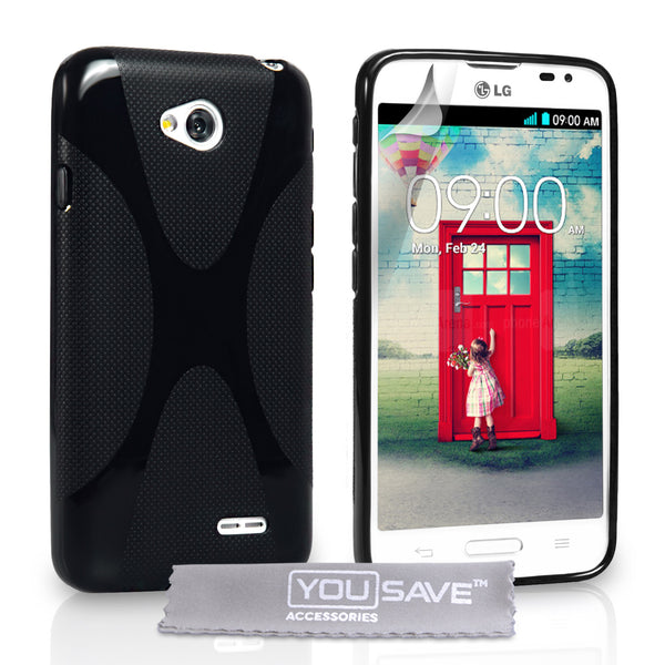 YouSave Accessories LG L70 Silicone Gel X-Line Case - Black