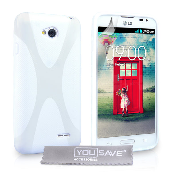 YouSave Accessories LG L70 Silicone Gel X-Line Case - White