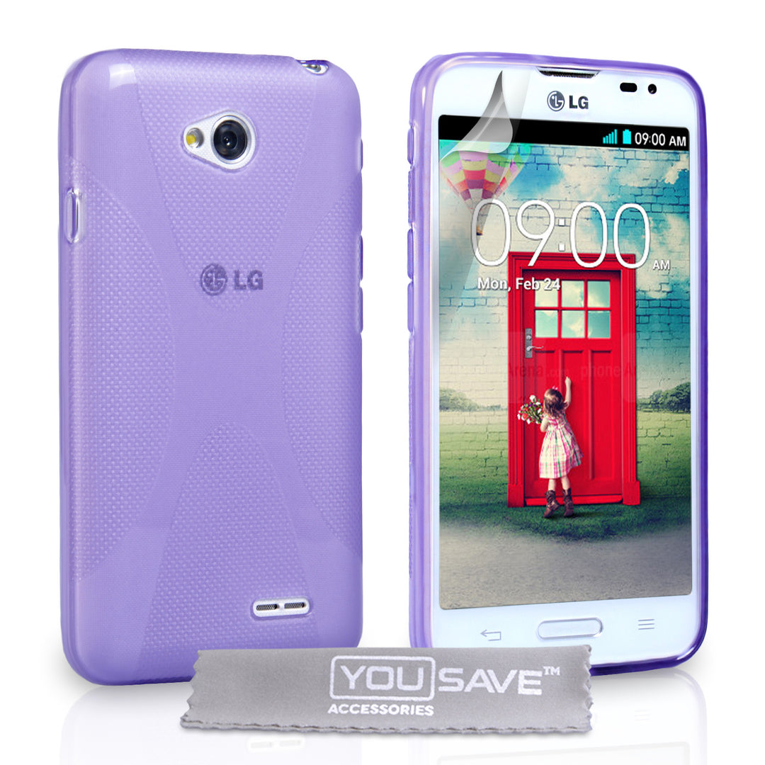 YouSave Accessories LG L70 Silicone Gel X-Line Case - Purple