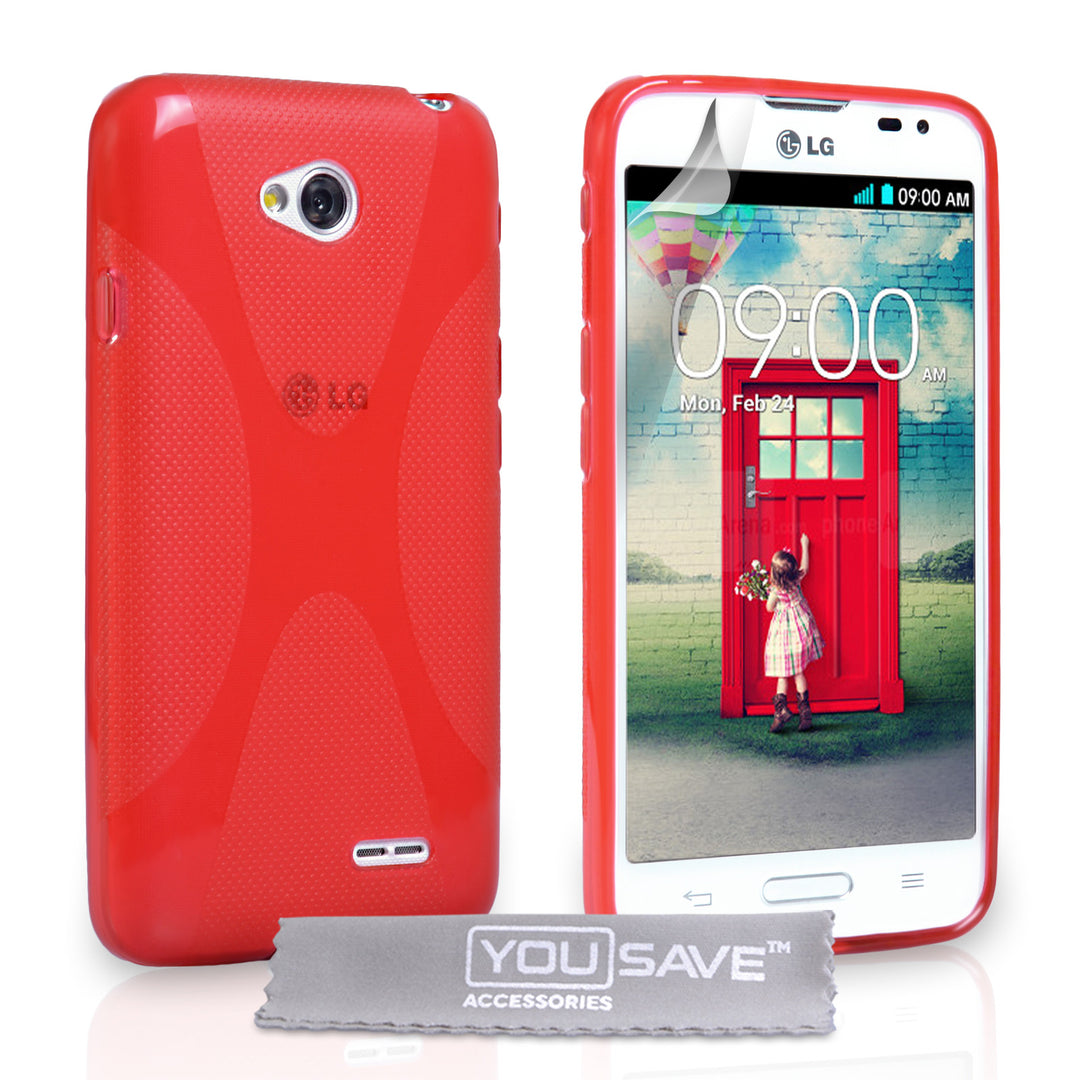 YouSave Accessories LG L70 Silicone Gel X-Line Case - Red