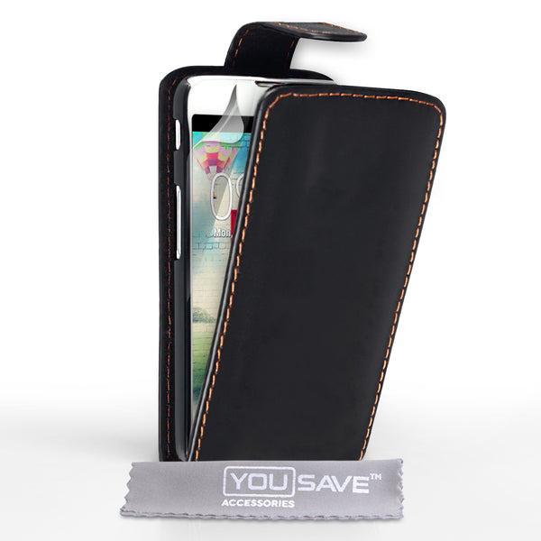 YouSave Accessories LG L70 Leather-Effect Flip Case - Black