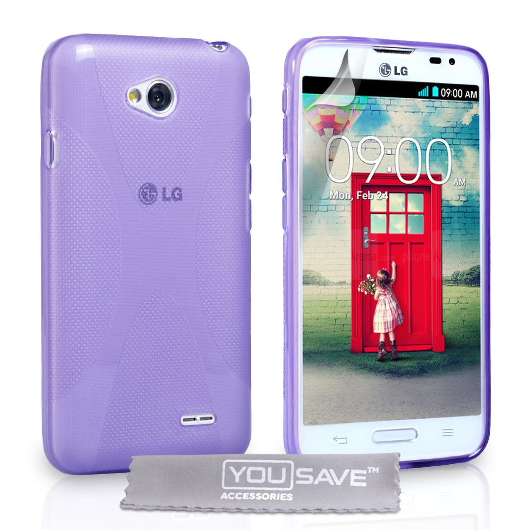 YouSave Accessories LG L90 Silicone Gel X-Line Case - Purple