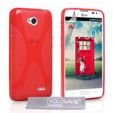 YouSave Accessories LG L90 Silicone Gel X-Line Case - Red
