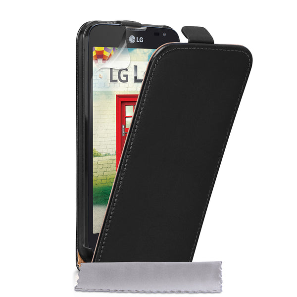 Caseflex LG L90 Real Leather Flip Case - Black